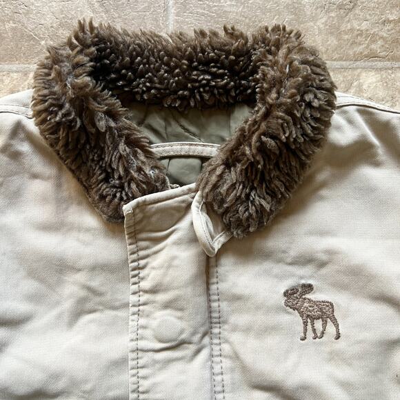 Vtg Y2K Abercrombie Adirondack Jacket Boys S Quilted Distressed Grunge Outdoor - Picture 2 of 13